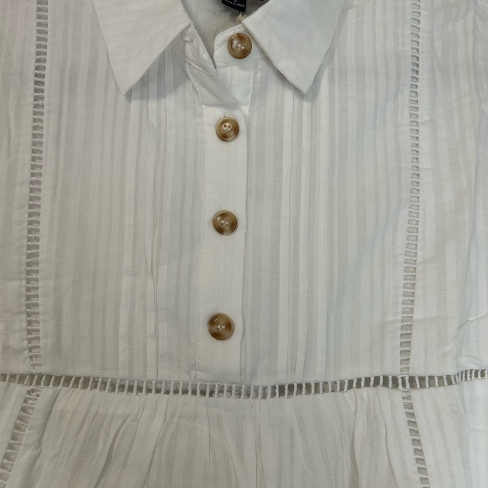 NWT Lumiere White Tiered Ruffled Mini Dress, Size S - Picture 3 of 11